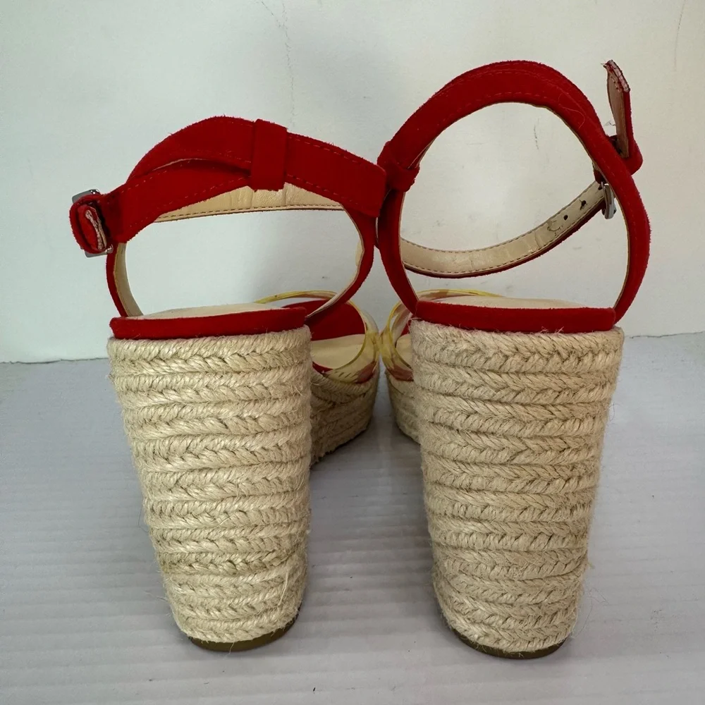 Jessica Simpson Red Floral Wedge Sandals - Picture 6 of 9